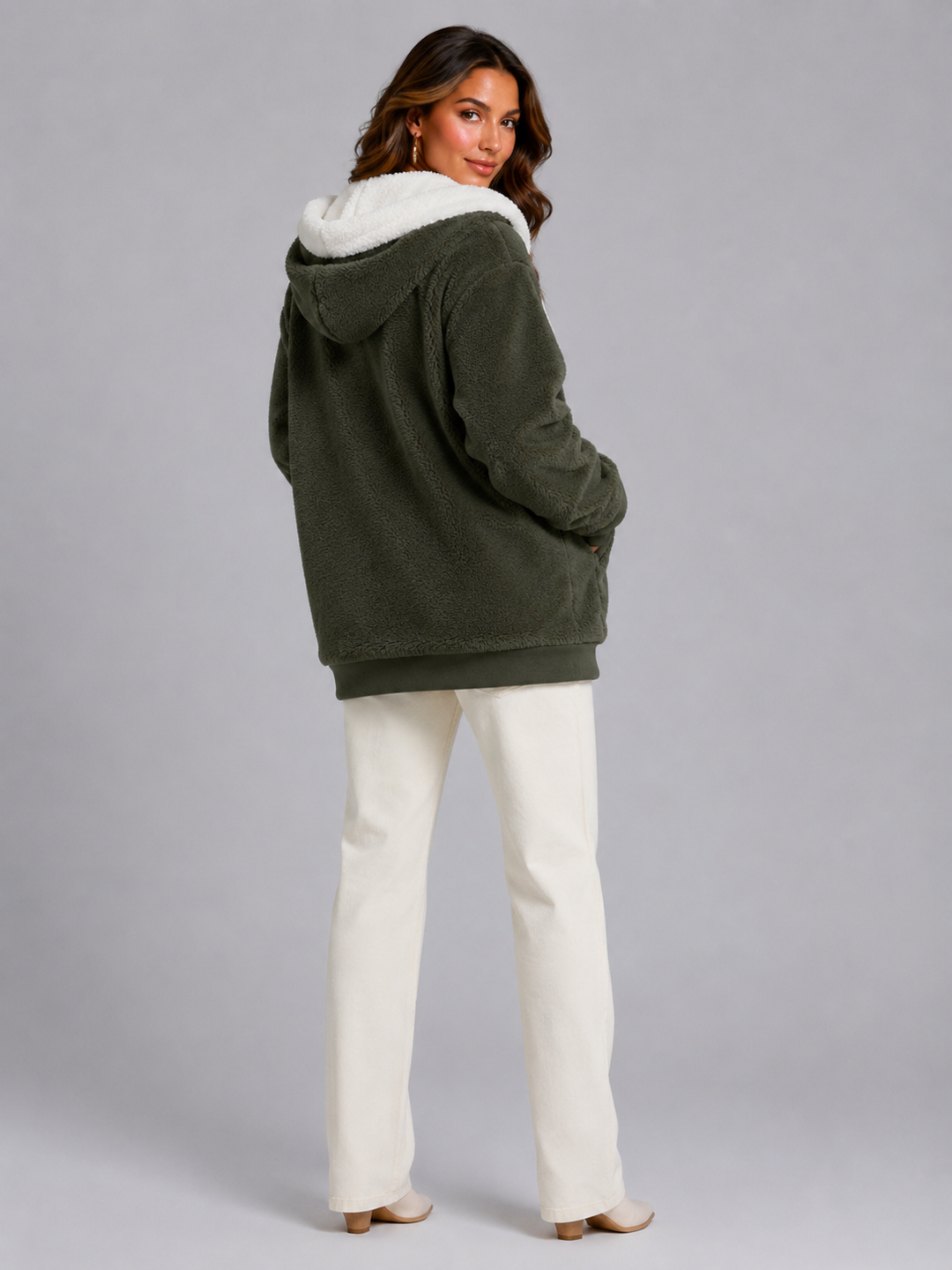 Willow | Womens Oversized Full-Zip Sherpa Hoodie