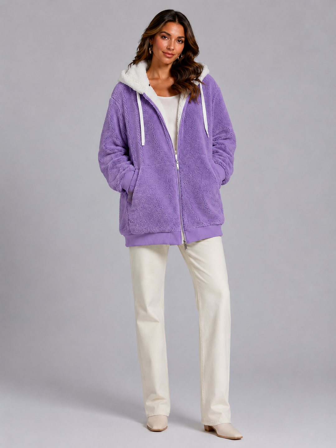 Willow | Womens Oversized Full-Zip Sherpa Hoodie