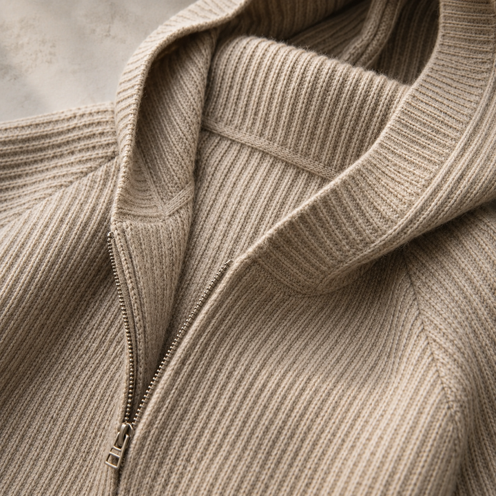 Derek mens knitted zip hoodie
