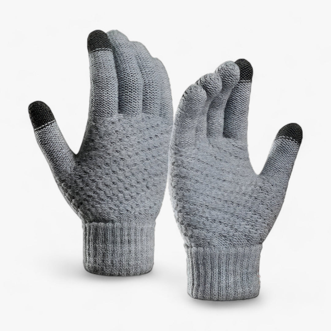 Womens knit touchscreen gloves, view 1