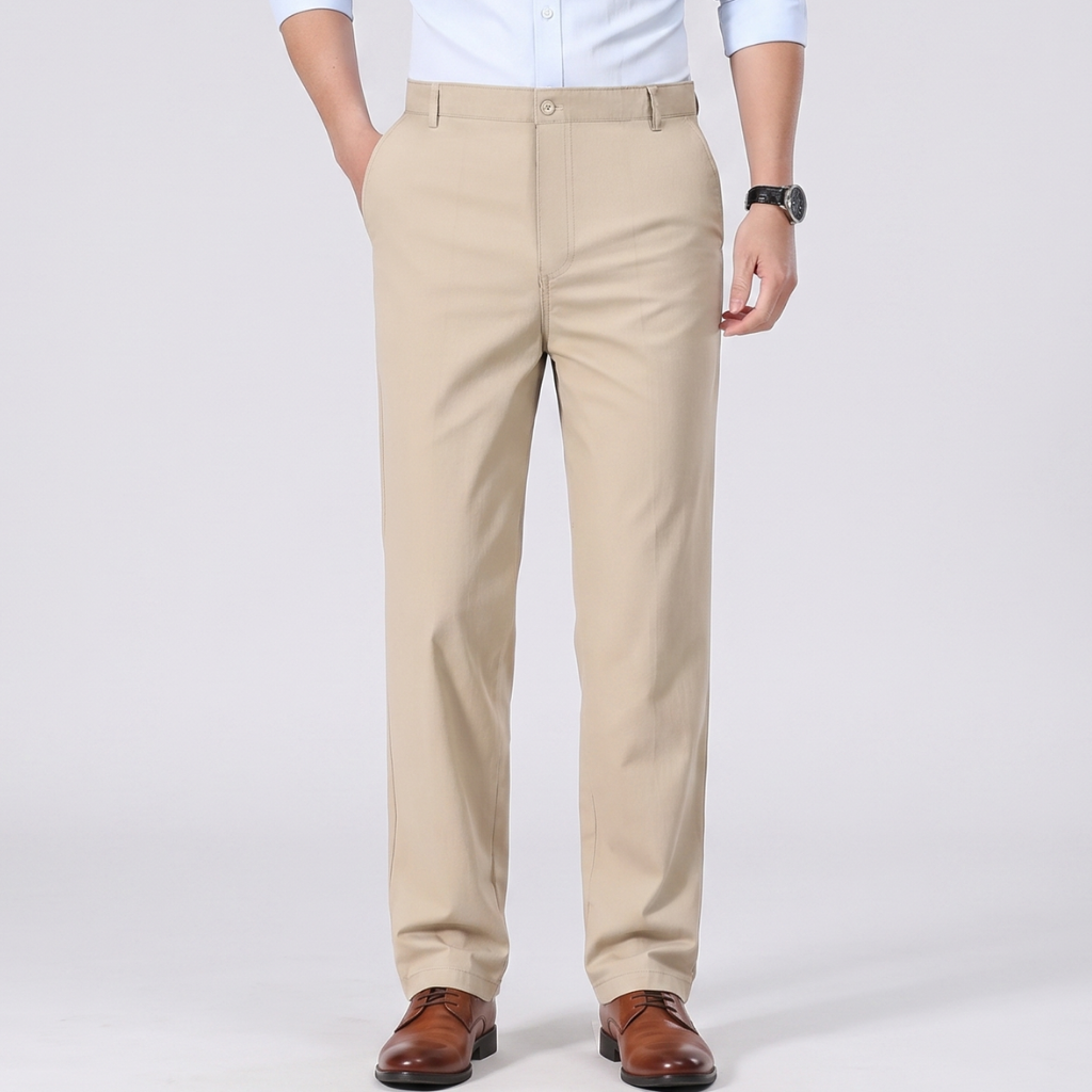 Mens straight leg dress trousers, view 2
