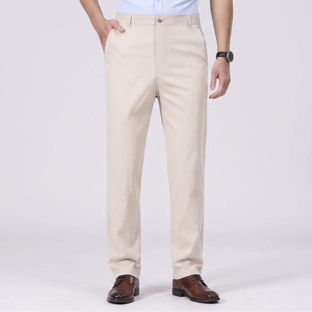 Mens straight leg dress trousers, view 1