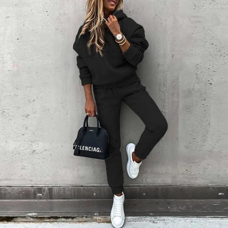 Womens hoodie and sweatpants two-piece set, view 1