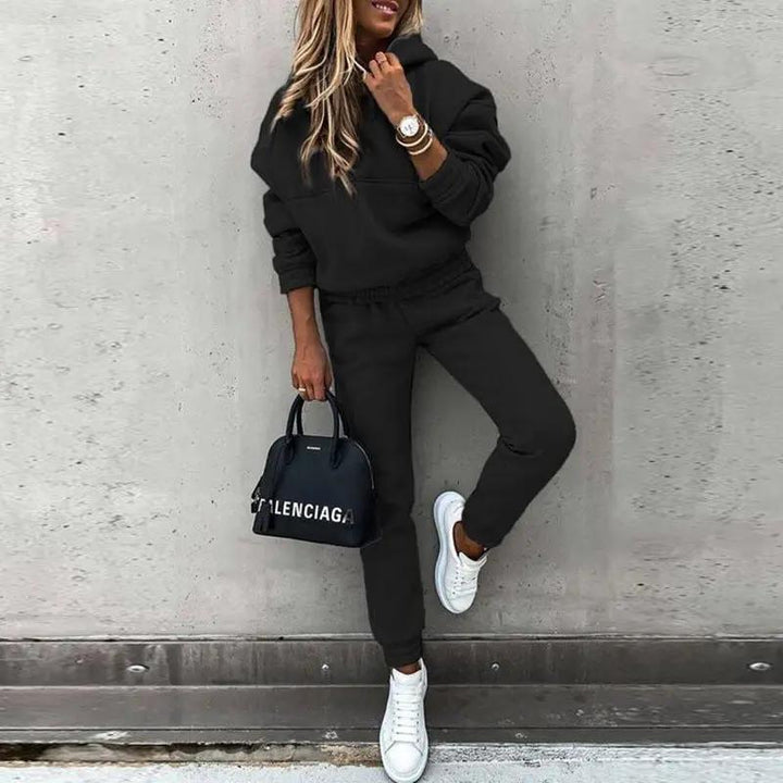 Womens hoodie and sweatpants two-piece set, view 1