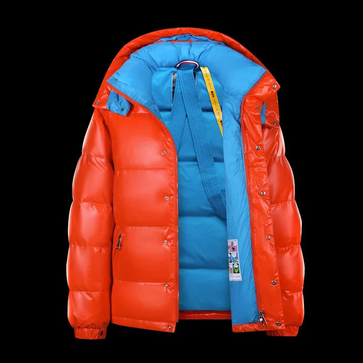 River | Quilted Hooded Puffer Jacket Snap Button