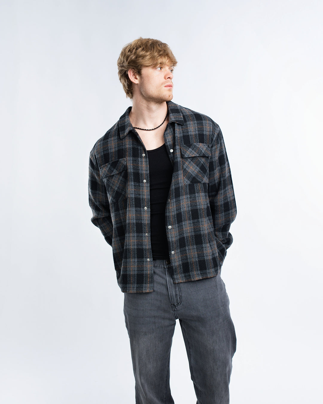 Lars | Mens Plaid Flannel Overshirt Jacket