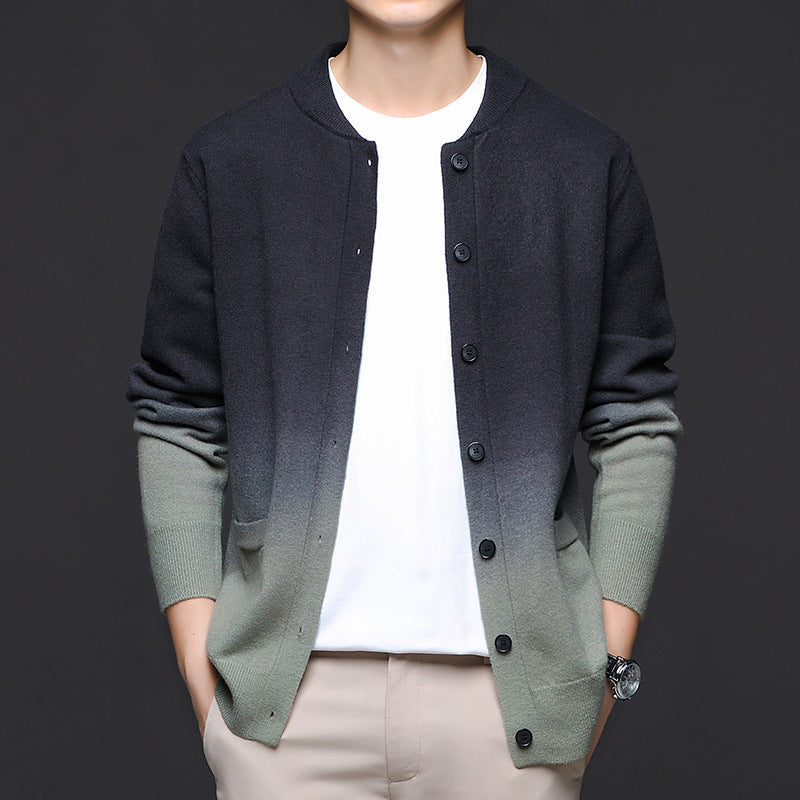 Fred | Mens Button Front Gradient Cardigan
