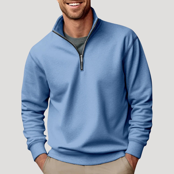 Noah | Mens Long Sleeve Collared Quarter Zip Sweater