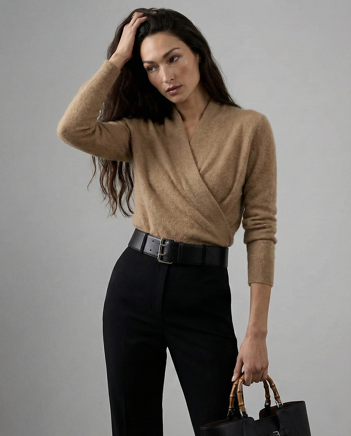 Ivy | Womens Wrap Sweater Long Sleeve Relaxed