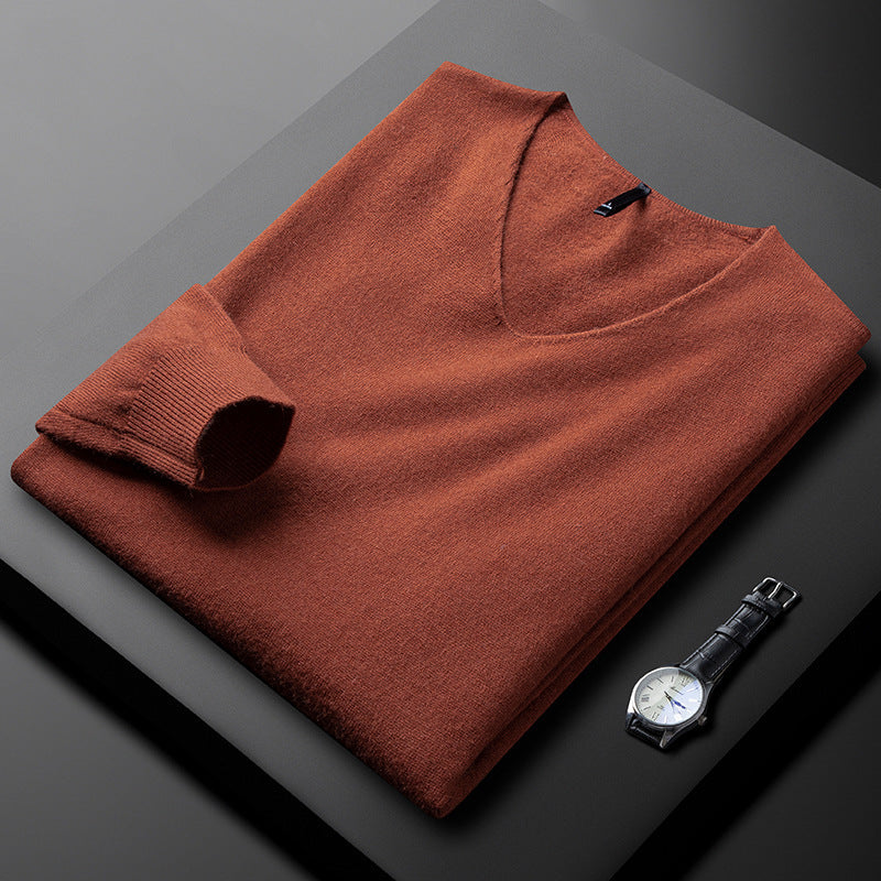 Liam | Mens V-Neck Relaxed Fit Knit Sweater