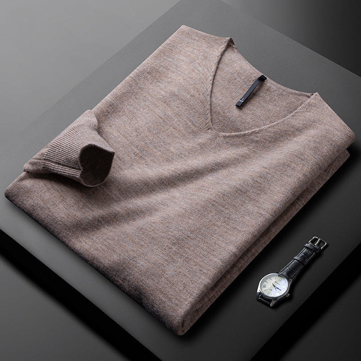 Liam | Mens V-Neck Relaxed Fit Knit Sweater