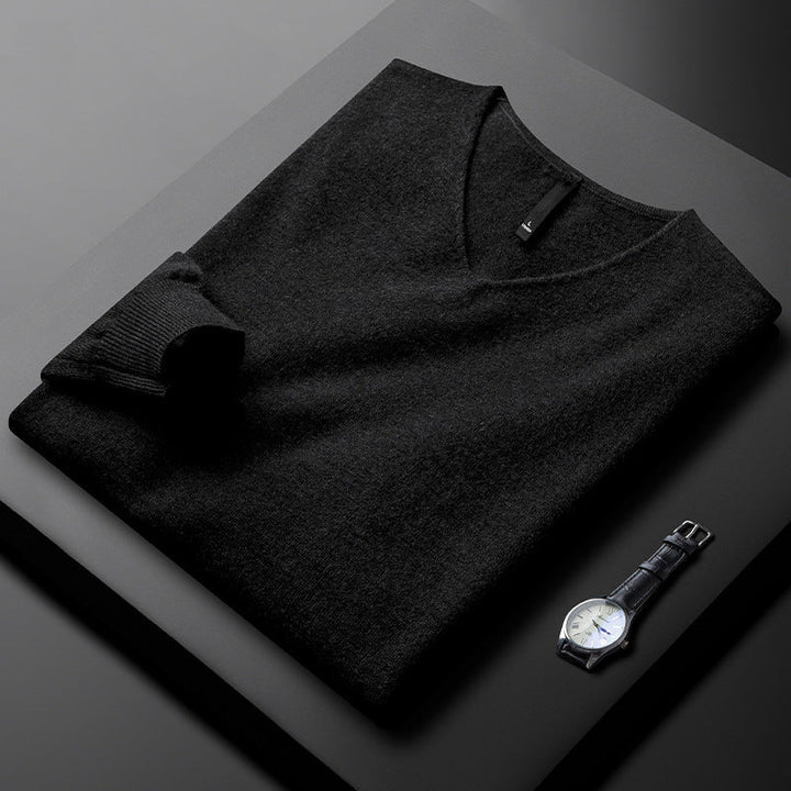 Liam | Mens V-Neck Relaxed Fit Knit Sweater