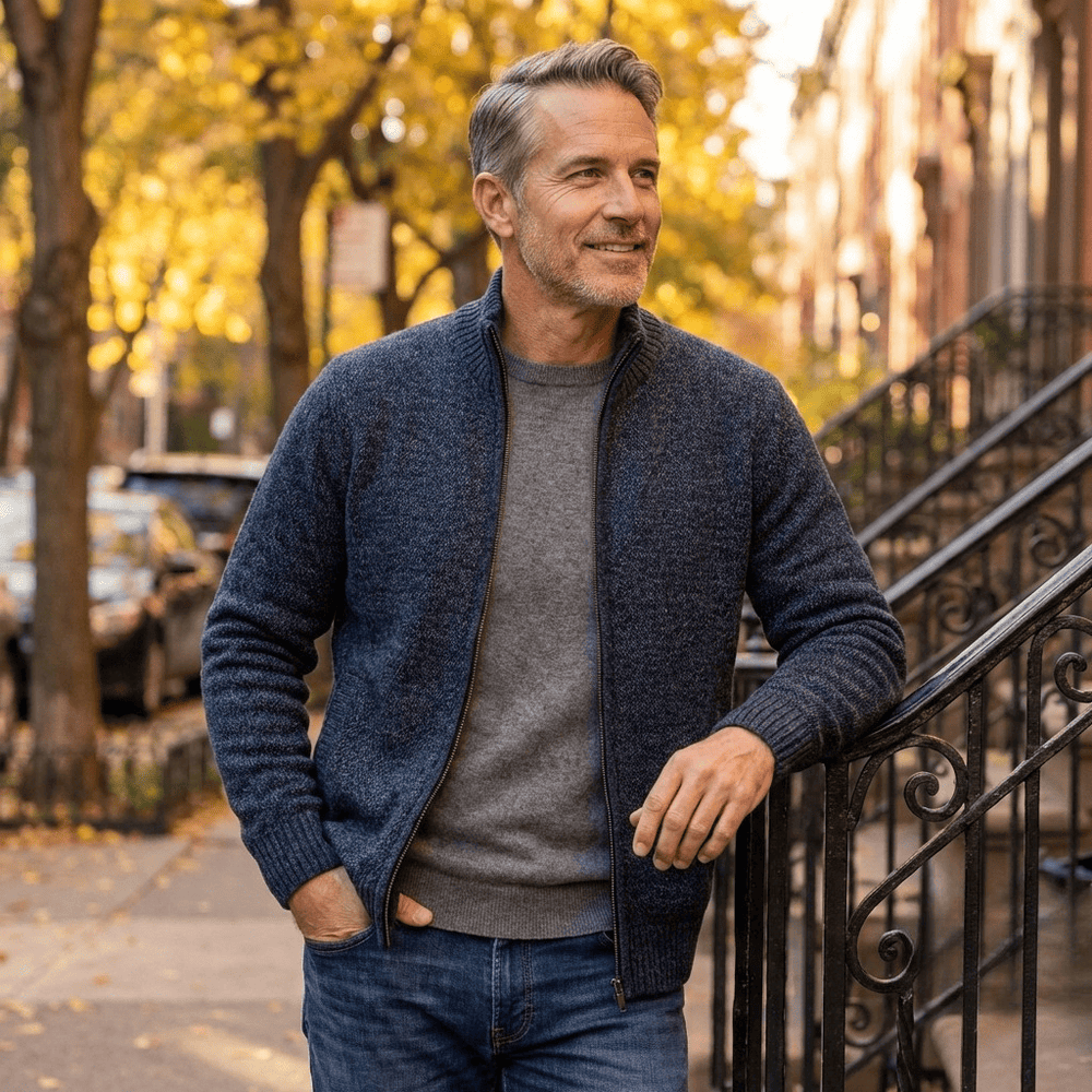 Earl | Men's Full-Zip Knit Sweater Collared