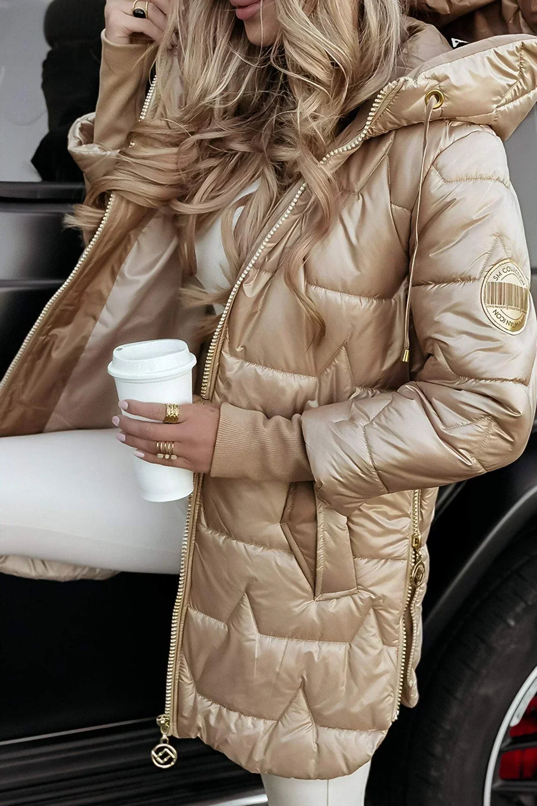 Brynn | Quilted Nylon Hooded Puffer Jacket Zip