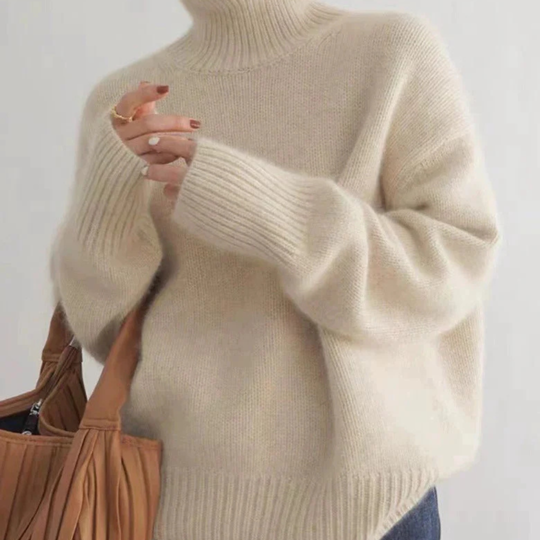Brynn | Relaxed Knit Turtleneck Sweater Dropped Shoulders Ribbed