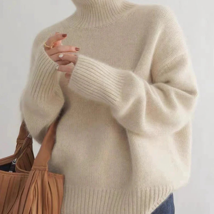 Brynn | Relaxed Knit Turtleneck Sweater Dropped Shoulders Ribbed