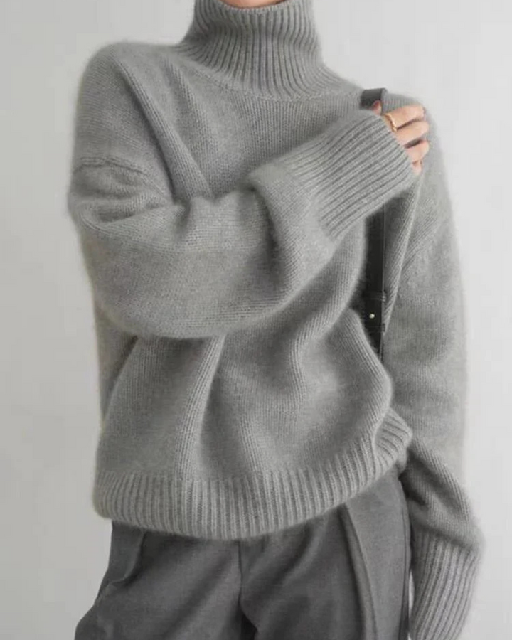 Brynn | Relaxed Knit Turtleneck Sweater Dropped Shoulders Ribbed
