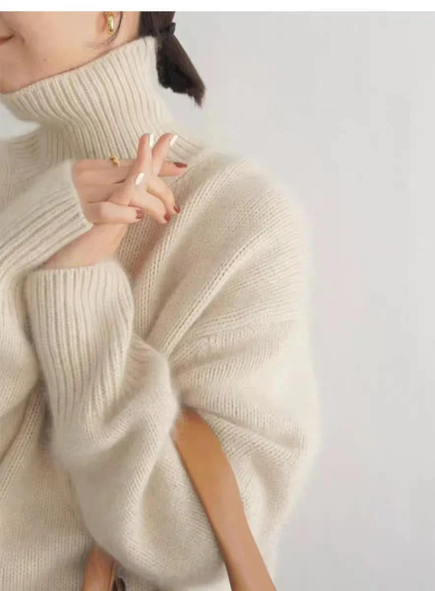 Brynn | Relaxed Knit Turtleneck Sweater Dropped Shoulders Ribbed
