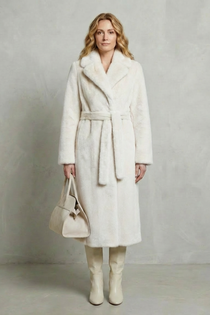 Addison | Dark Brown Faux Fur Wrap Maxi Coat