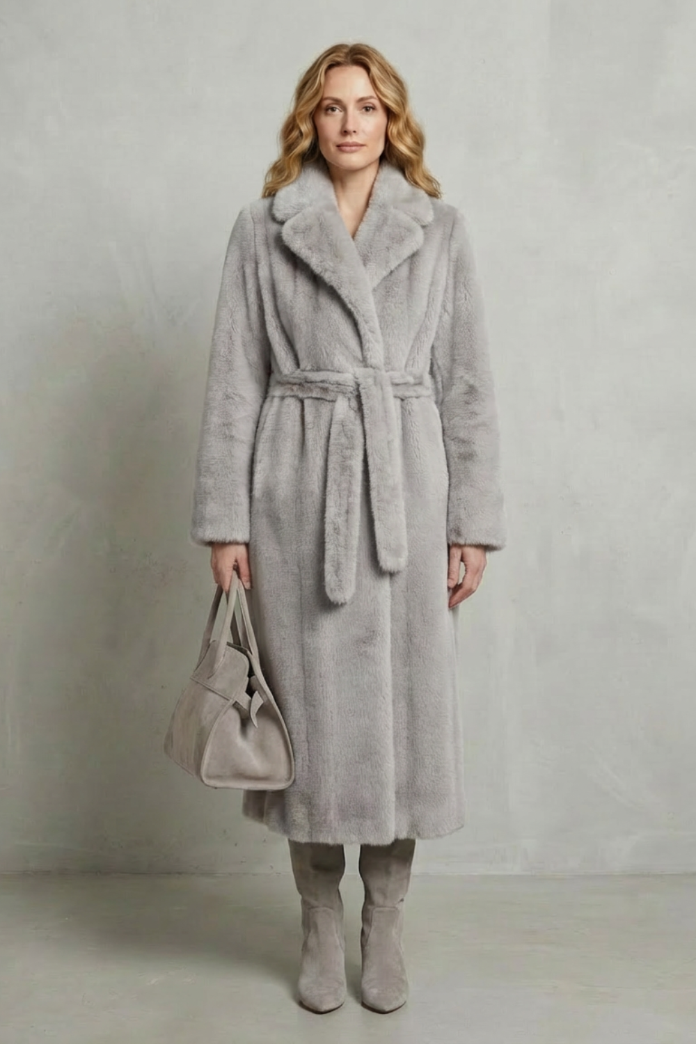 Addison | Dark Brown Faux Fur Wrap Maxi Coat