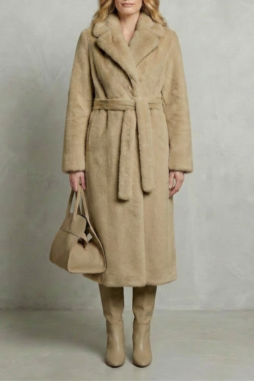 Addison | Dark Brown Faux Fur Wrap Maxi Coat
