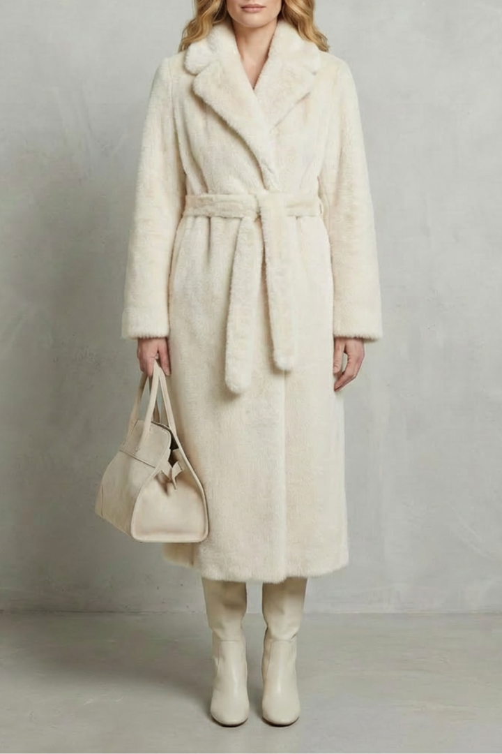 Addison | Dark Brown Faux Fur Wrap Maxi Coat