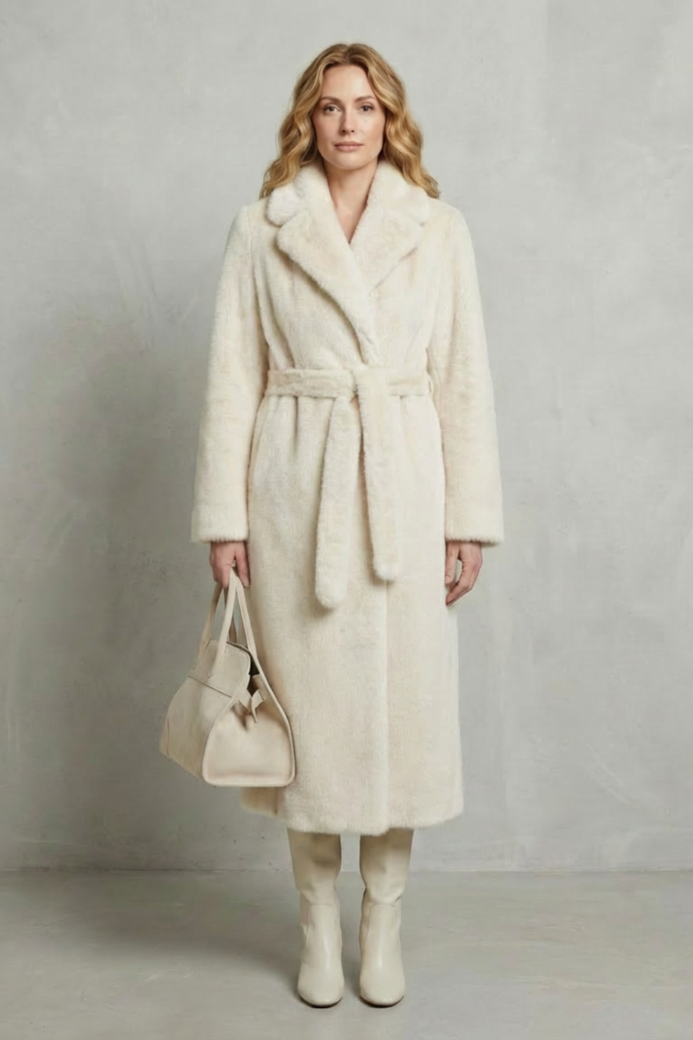 Addison | Dark Brown Faux Fur Wrap Maxi Coat