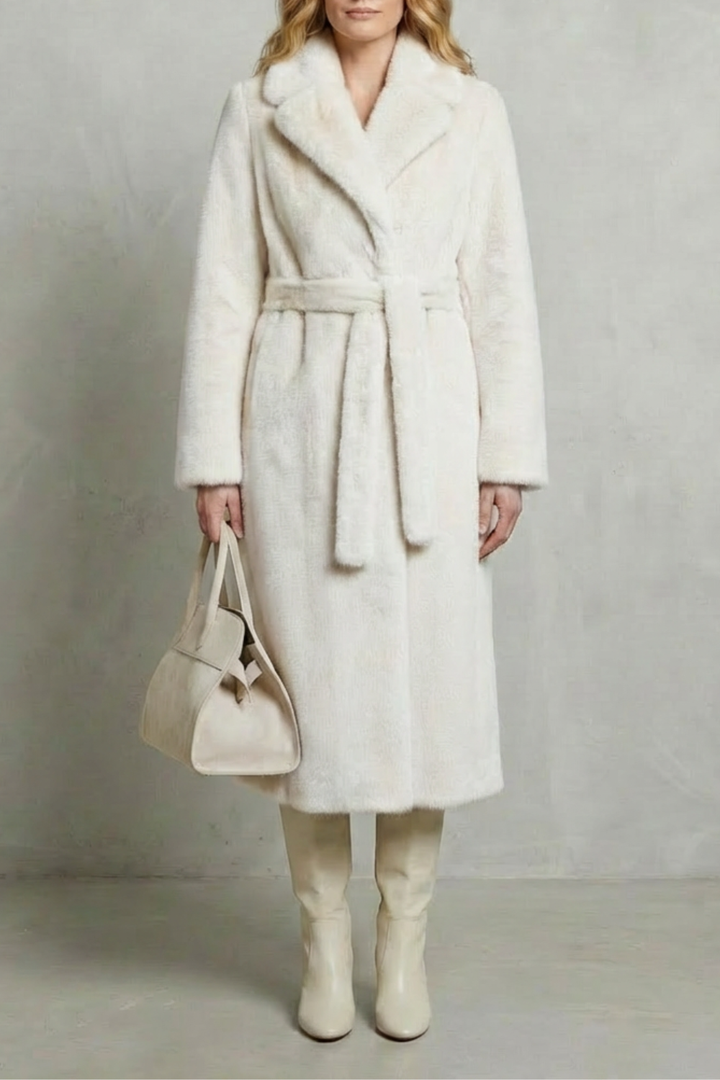 Addison | Dark Brown Faux Fur Wrap Maxi Coat