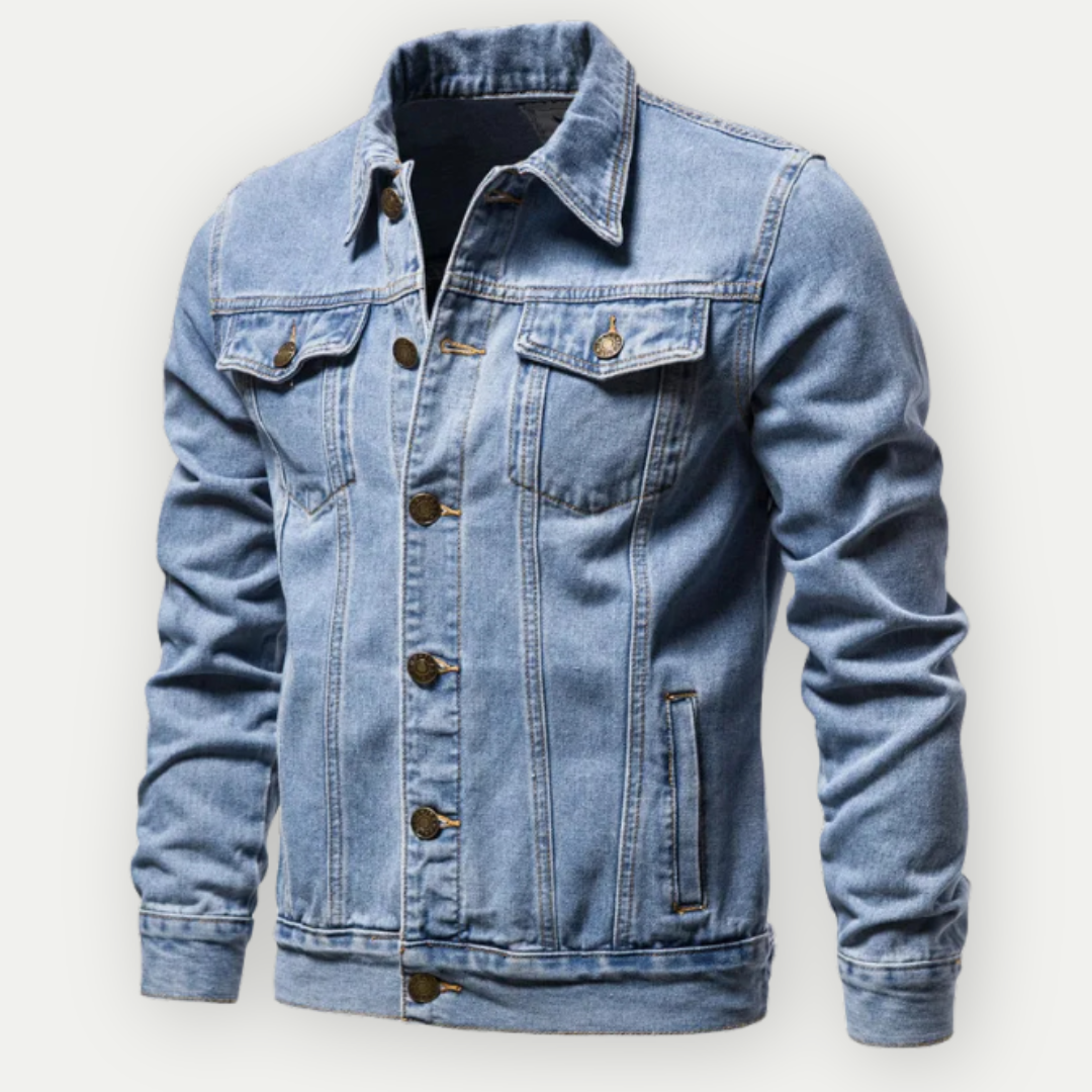 Mens classic denim jacket, view 1