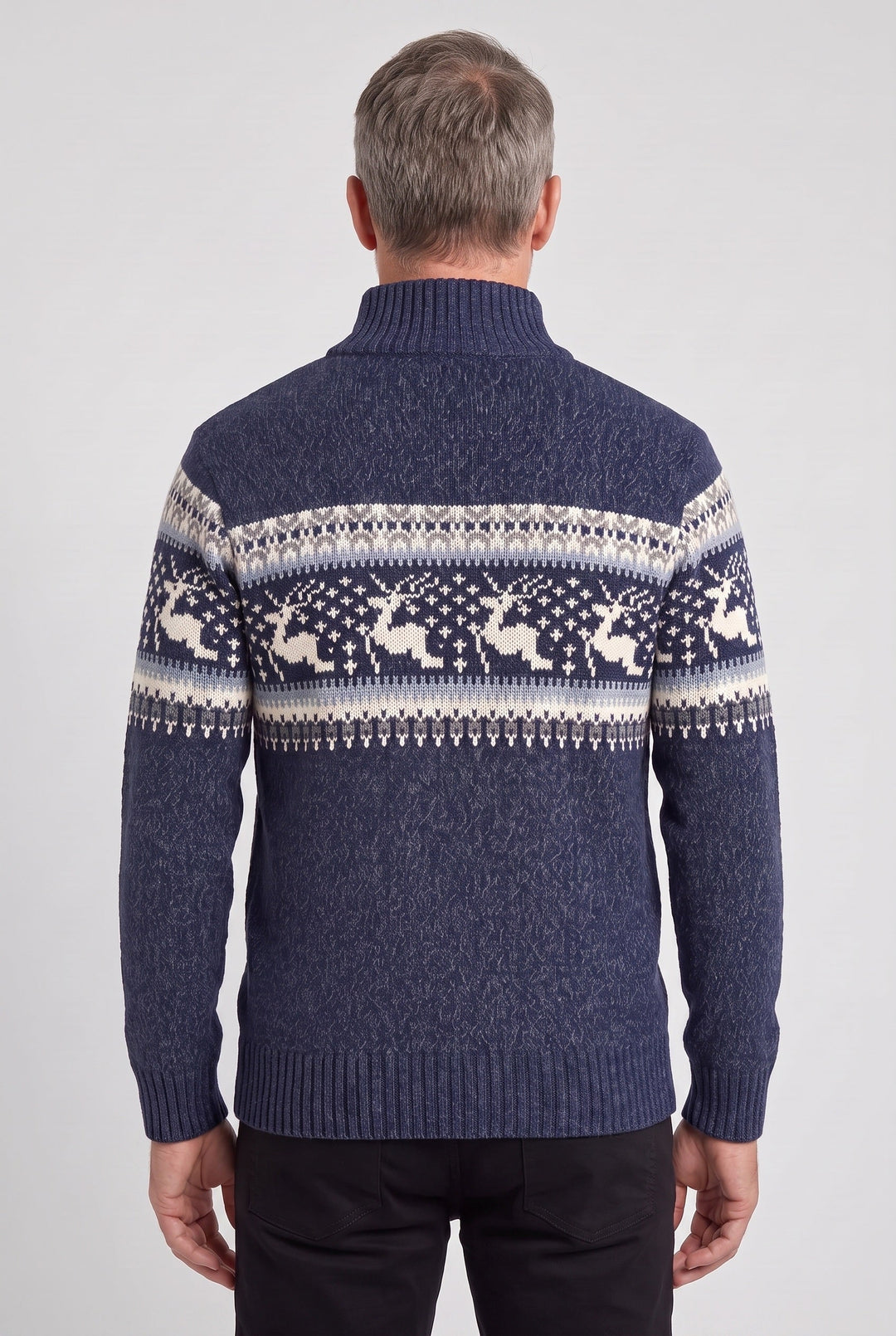 Glen | Fair Isle Quarter Zip Collared Sweater