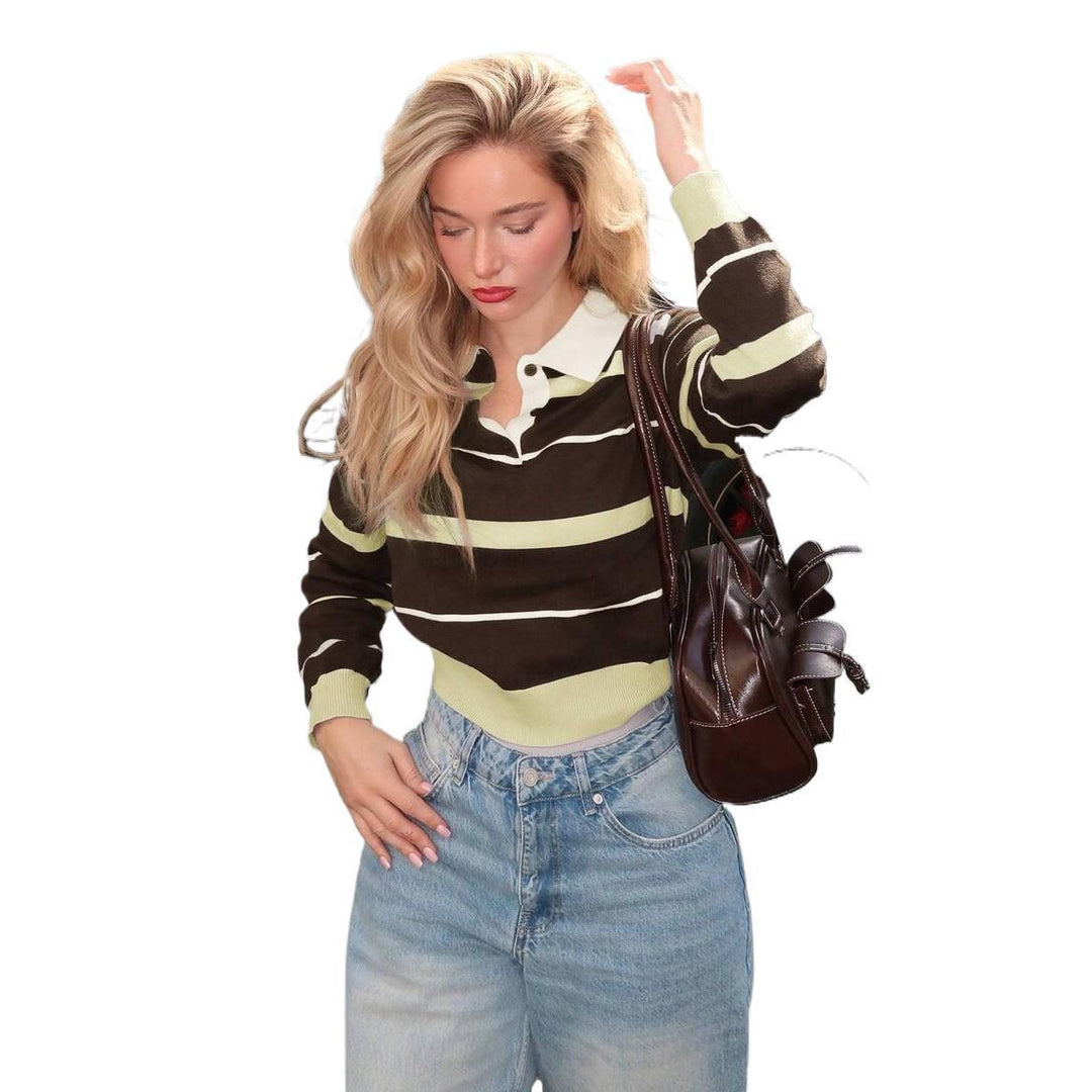 Elise | Striped Polo Sweater Relaxed Fit
