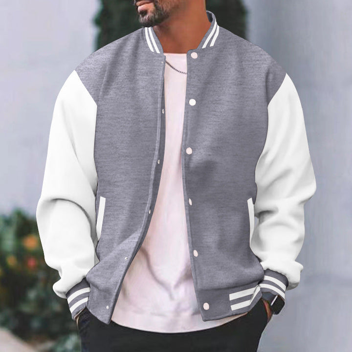 Lane | Men’s Button Bomber Jacket Contrast Sleeves