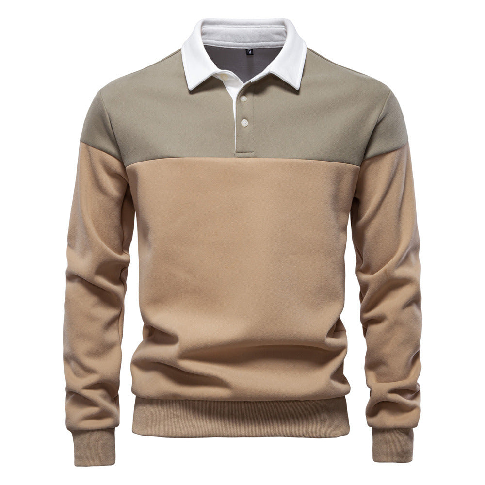 Lane | Men Two-Tone Long Sleeve Polo Shirt