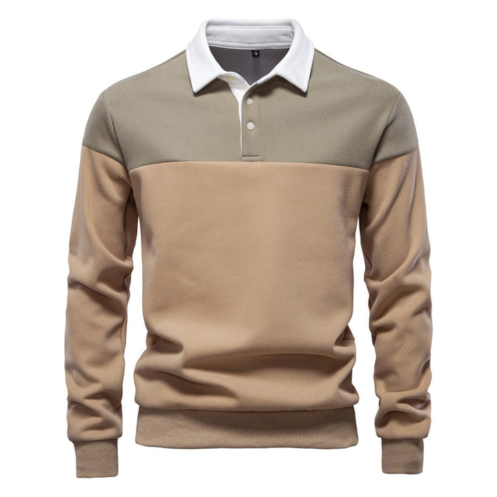 Lane | Men Two-Tone Long Sleeve Polo Shirt
