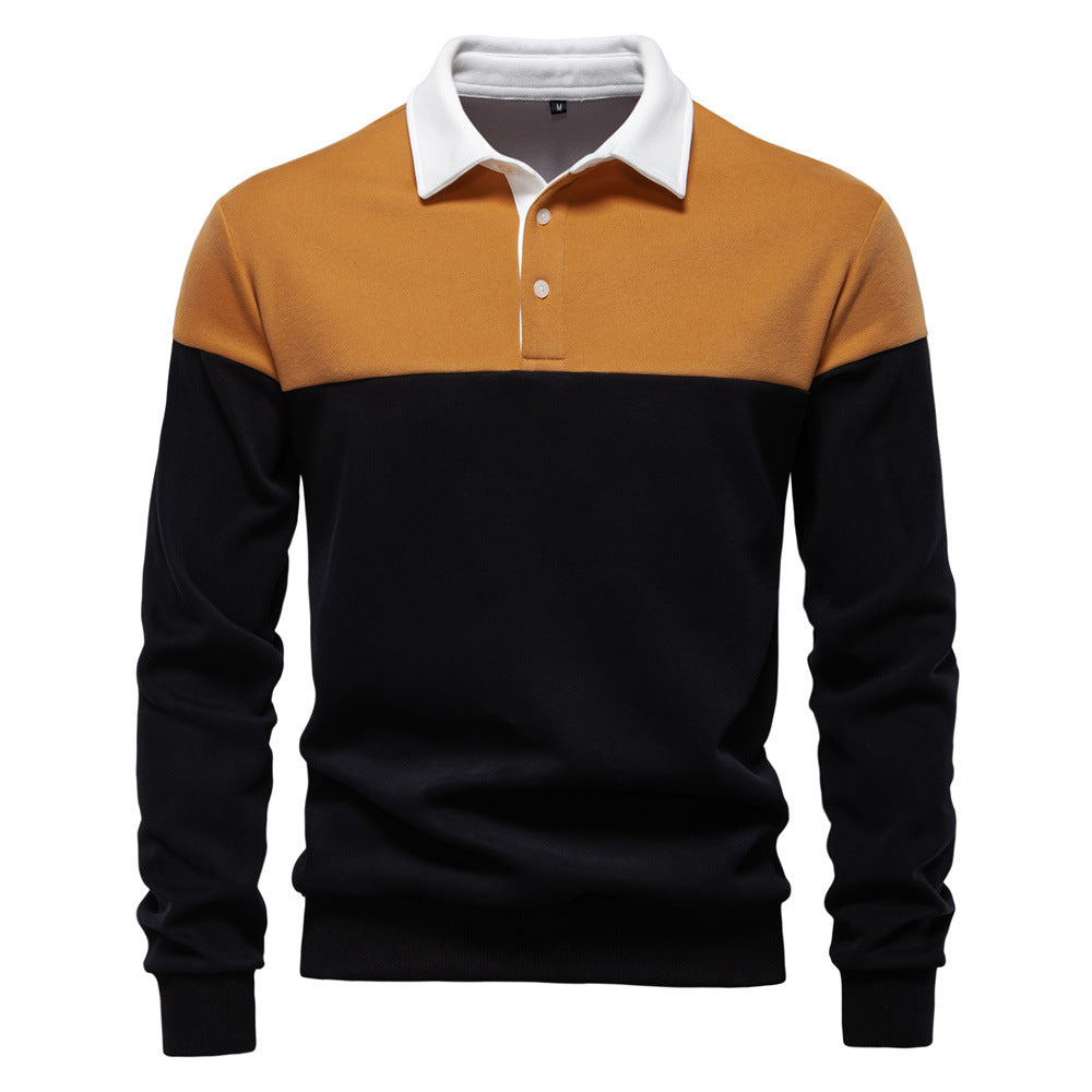 Lane | Men Two-Tone Long Sleeve Polo Shirt