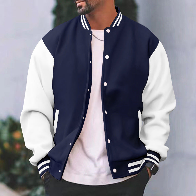 Lane | Men’s Button Bomber Jacket Contrast Sleeves