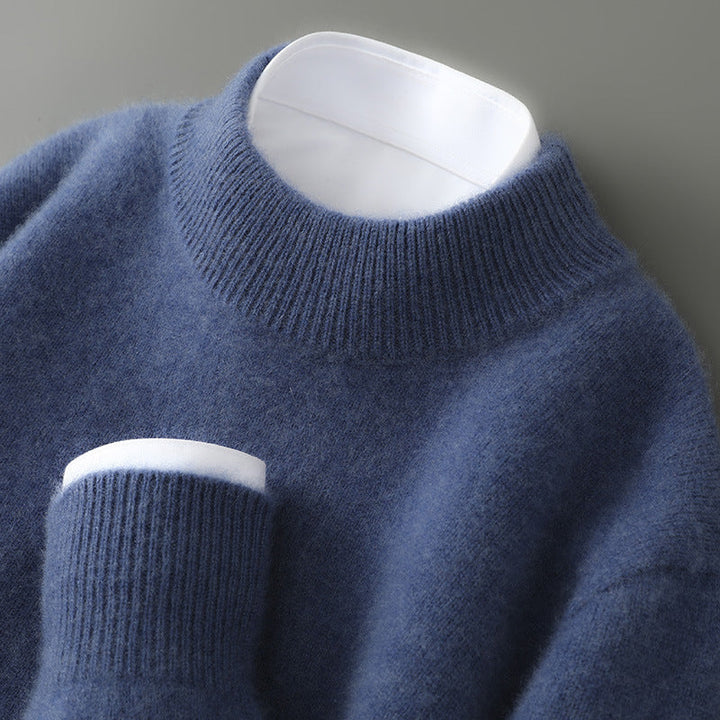 Womens mock neck knit sweater, view 3