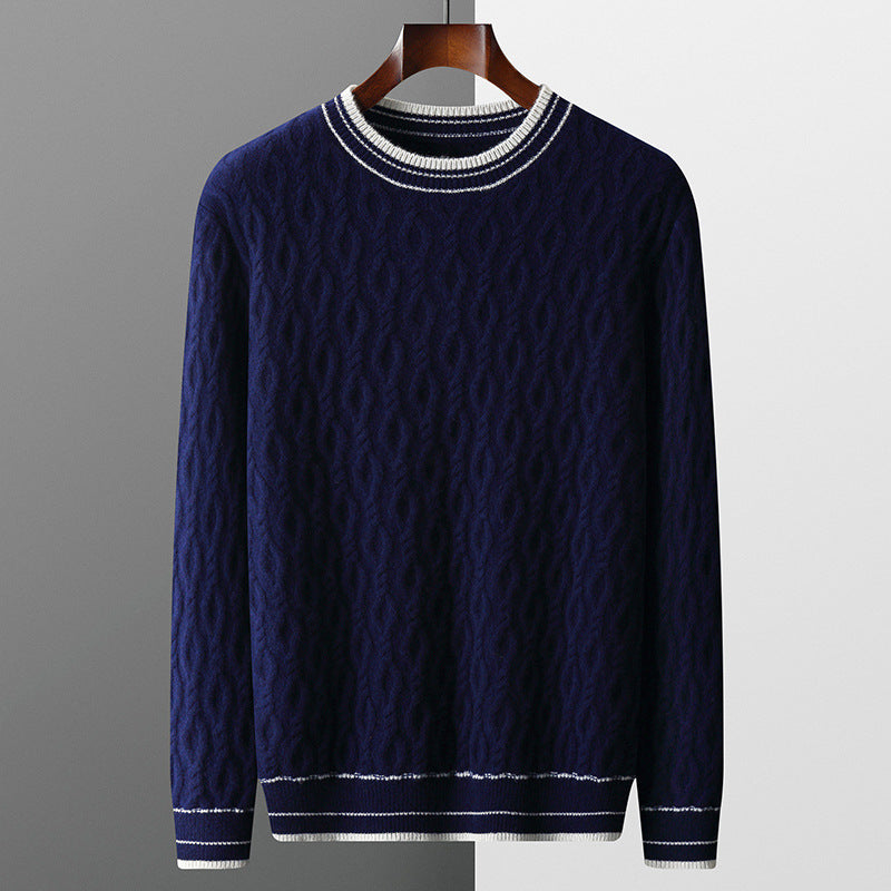 Alex | Cable Knit Wool Blend Sweater Crewneck