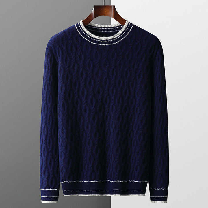 Alex | Cable Knit Wool Blend Sweater Crewneck