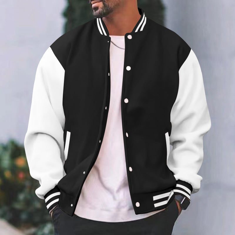 Lane | Men’s Button Bomber Jacket Contrast Sleeves