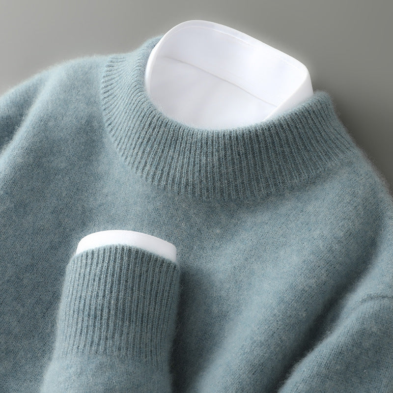 Womens mock neck knit sweater, view 2