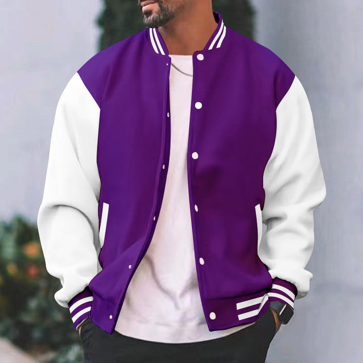 Lane | Men’s Button Bomber Jacket Contrast Sleeves