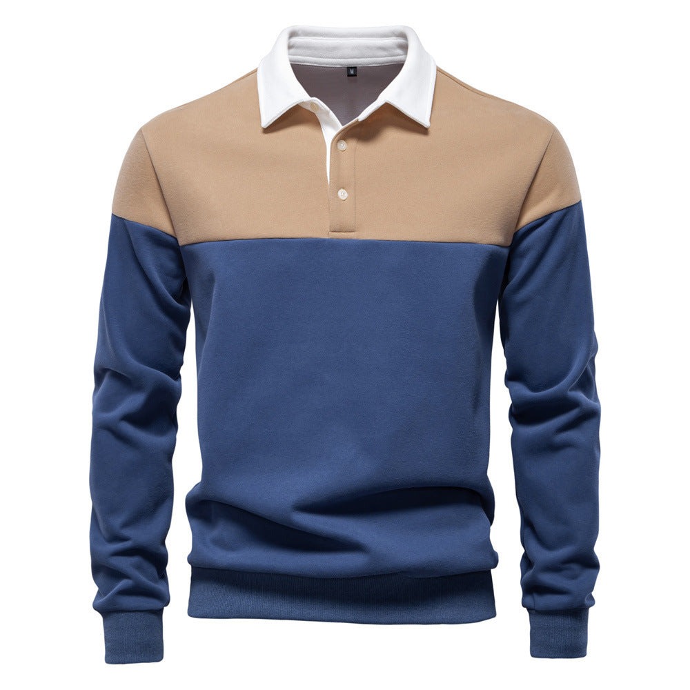 Lane | Men Two-Tone Long Sleeve Polo Shirt