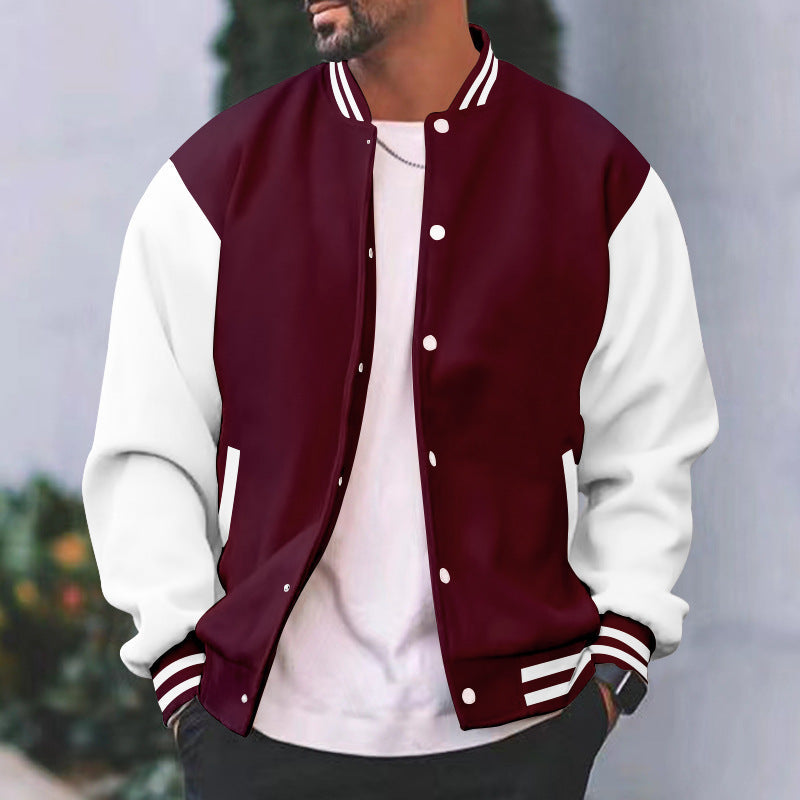 Lane | Men’s Button Bomber Jacket Contrast Sleeves
