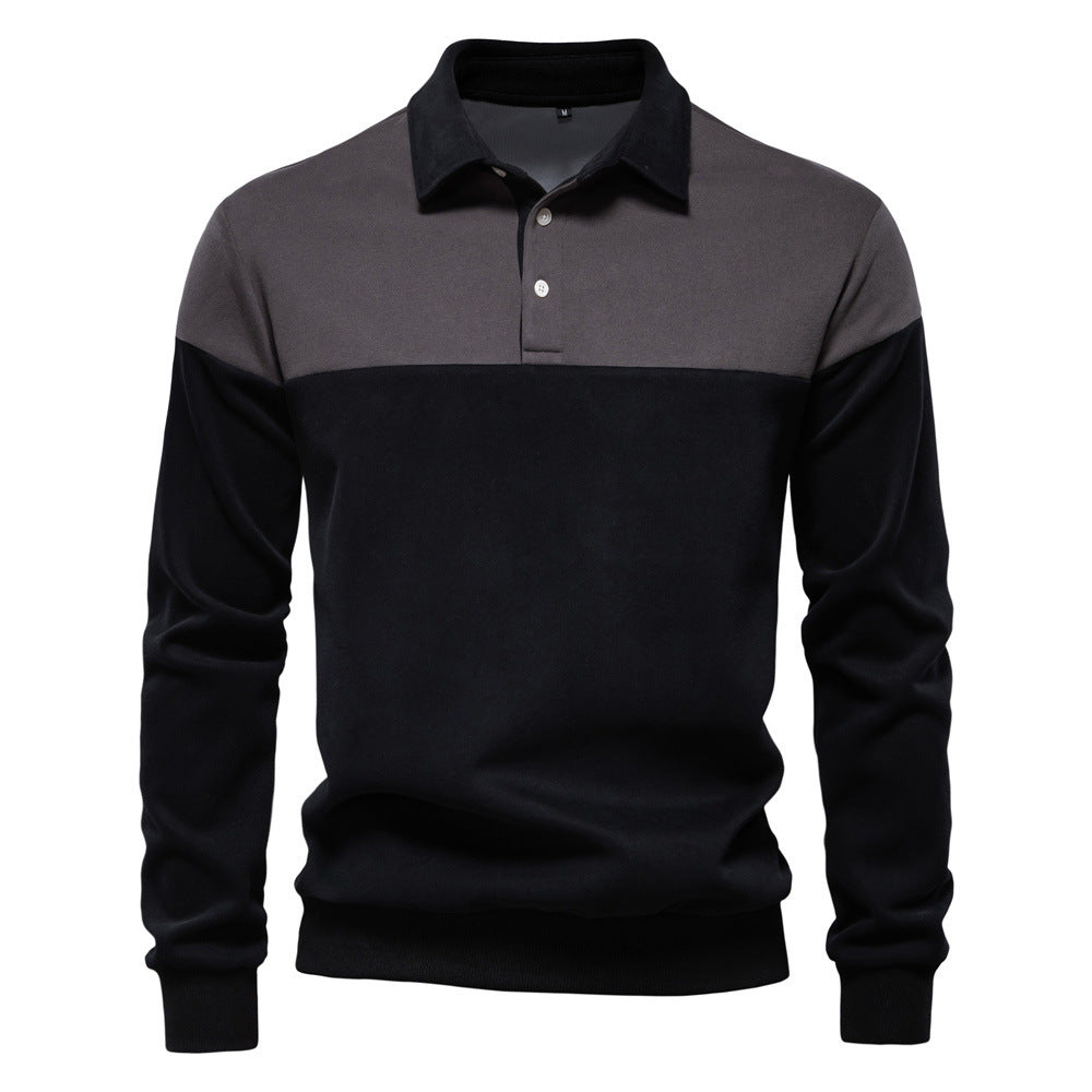 Lane | Men Two-Tone Long Sleeve Polo Shirt