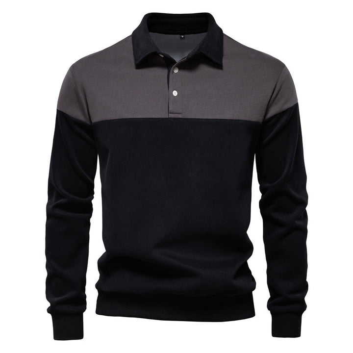 Lane | Men Two-Tone Long Sleeve Polo Shirt