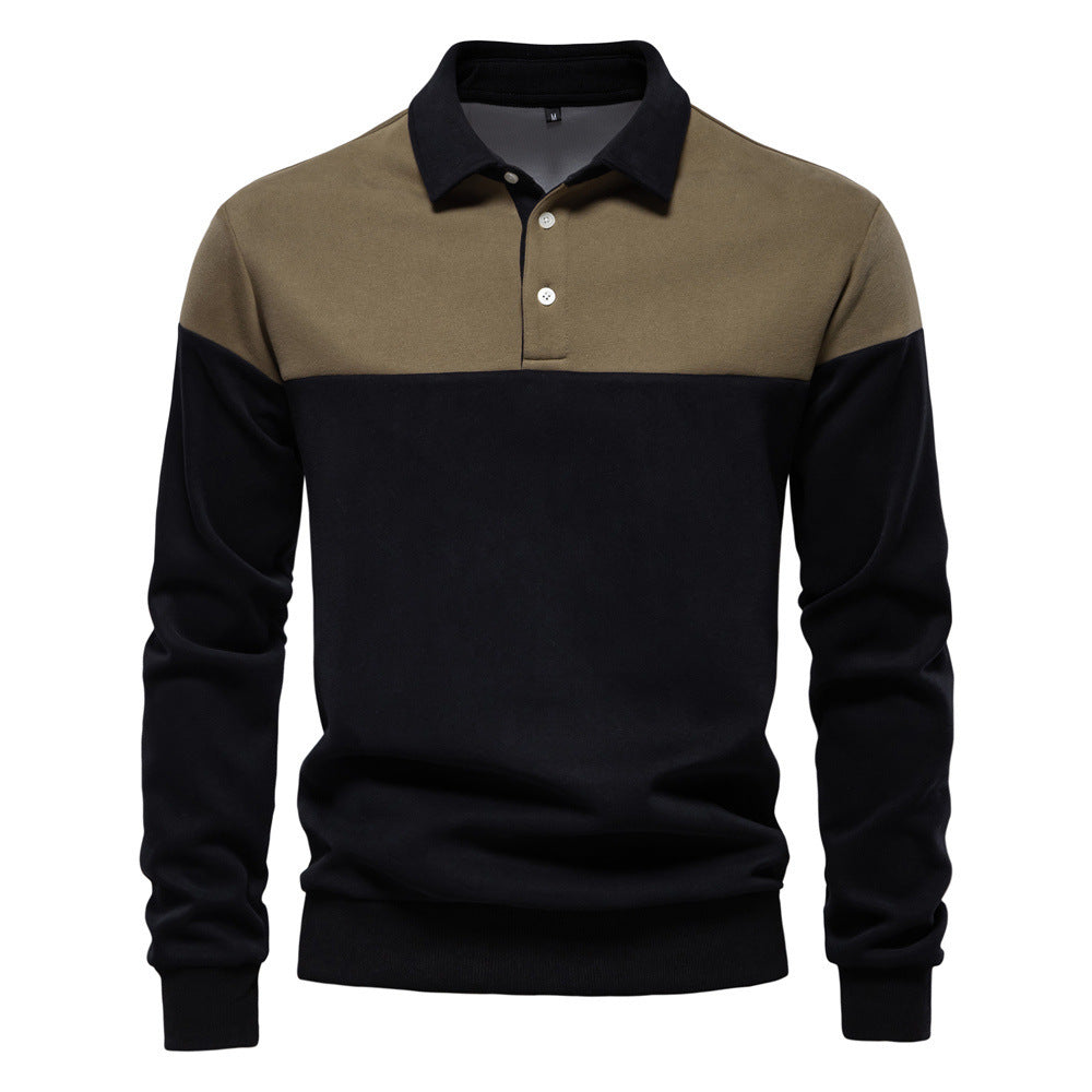 Lane | Men Two-Tone Long Sleeve Polo Shirt