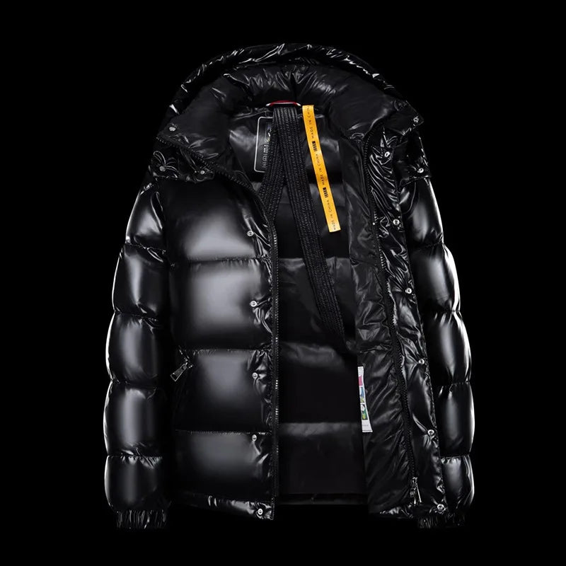 River | Quilted Hooded Puffer Jacket Snap Button