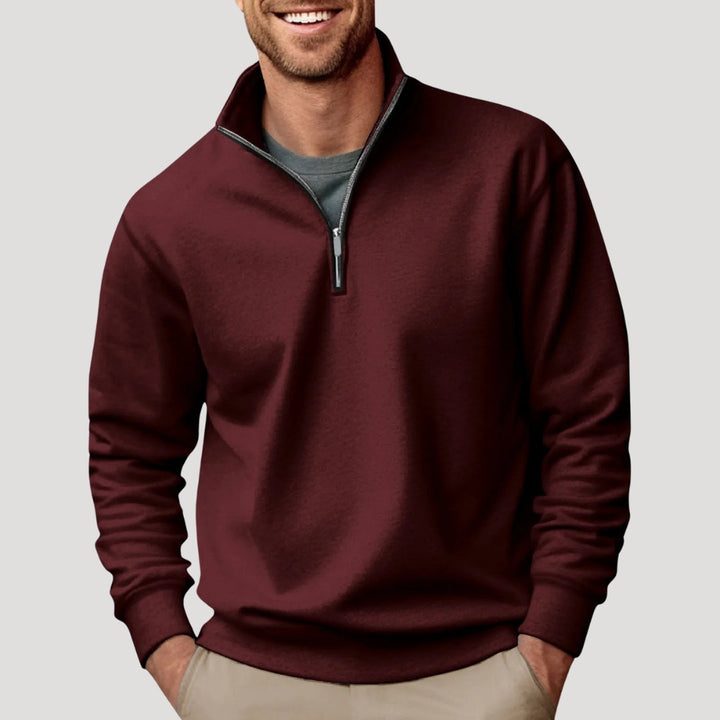 Noah | Mens Long Sleeve Collared Quarter Zip Sweater