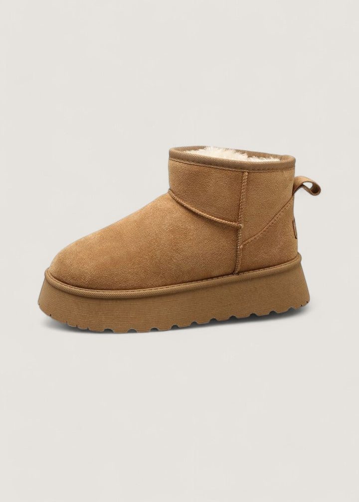 Willa womens faux suede fur lined platform boots